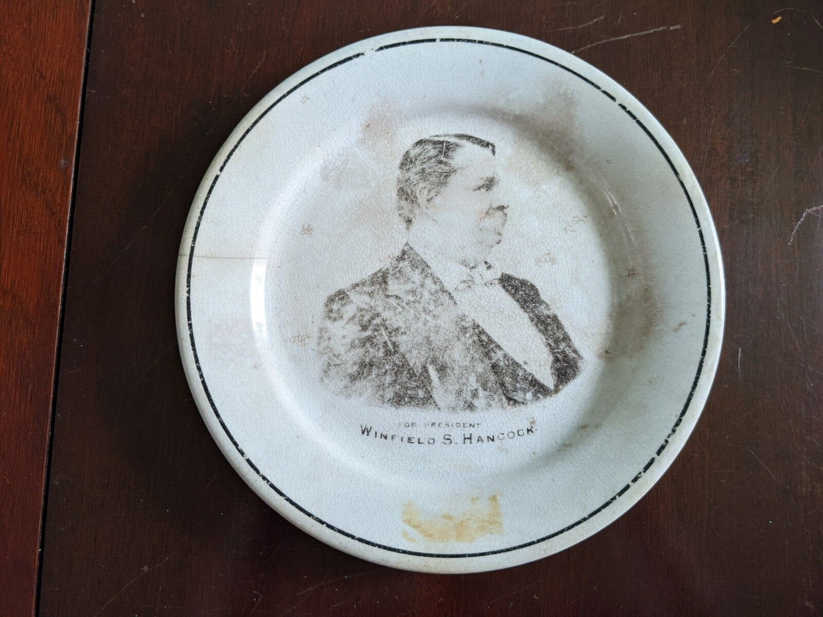Rare Winfield S. Hancock Presidential Campaign Plate
