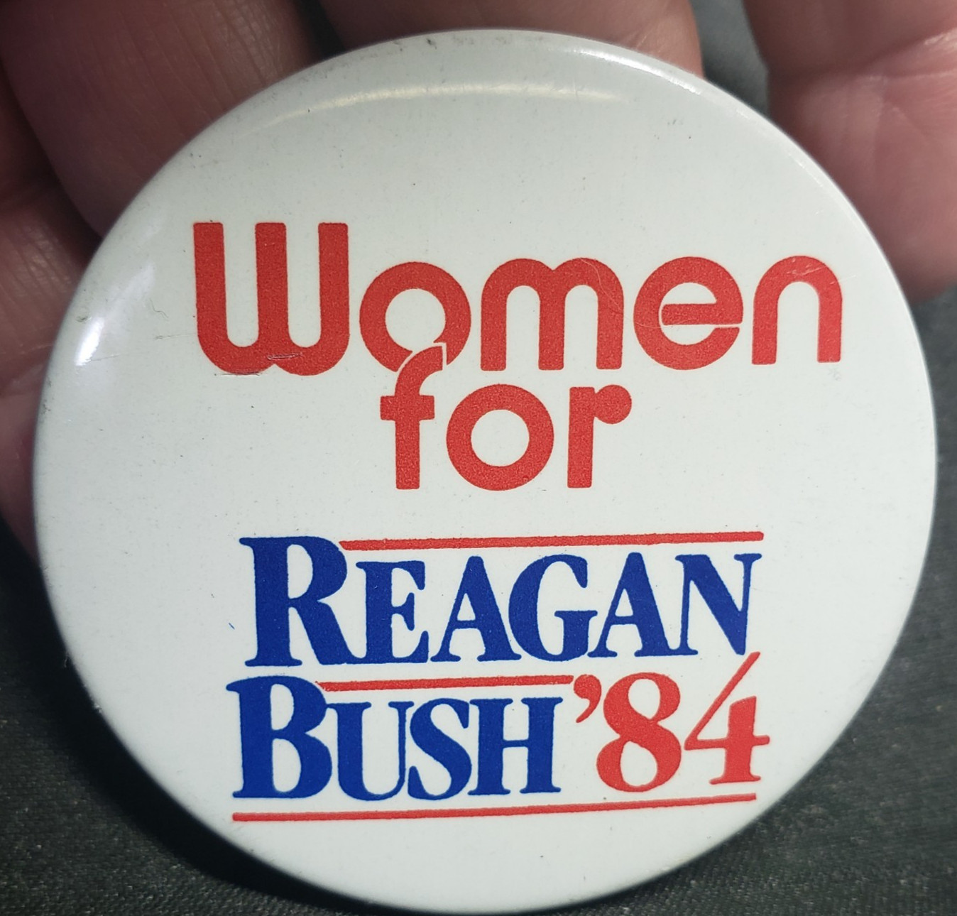 Women For Reagan Bush 1984 Presidential Campaign Pin Button Vintage