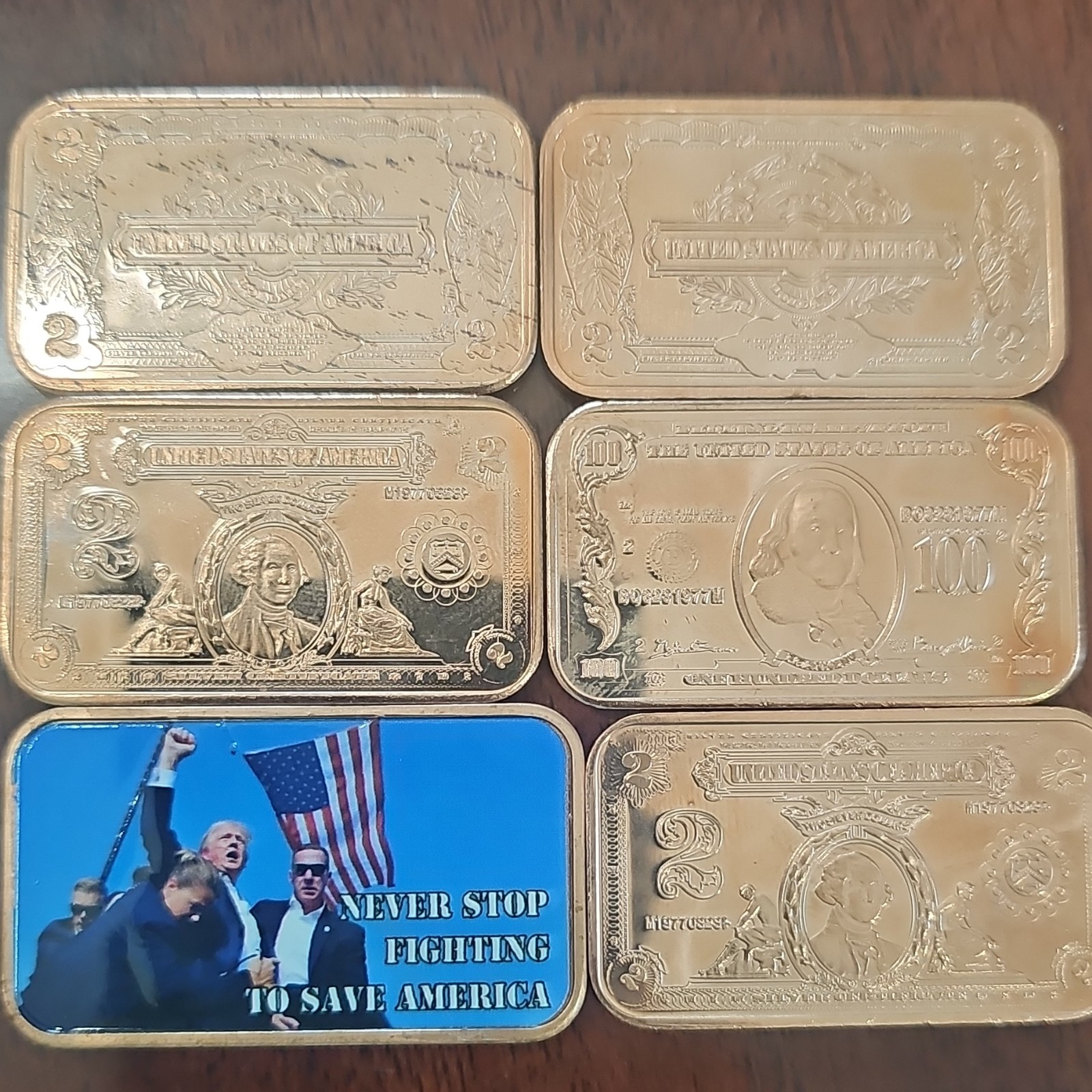 6oz Total!! Never Stop Fighting To Save America Fine Copper .999 Bar