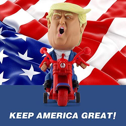 DINOBROS President Donald Trump 2024 Toy Figure Riding Motorcycle Funny Rev Up