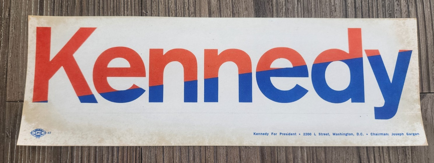 ROBERT F KENNEDY PRESIDENTIAL BUMPER STICKER 1968 ELECTION VINTAGE NEVER USED