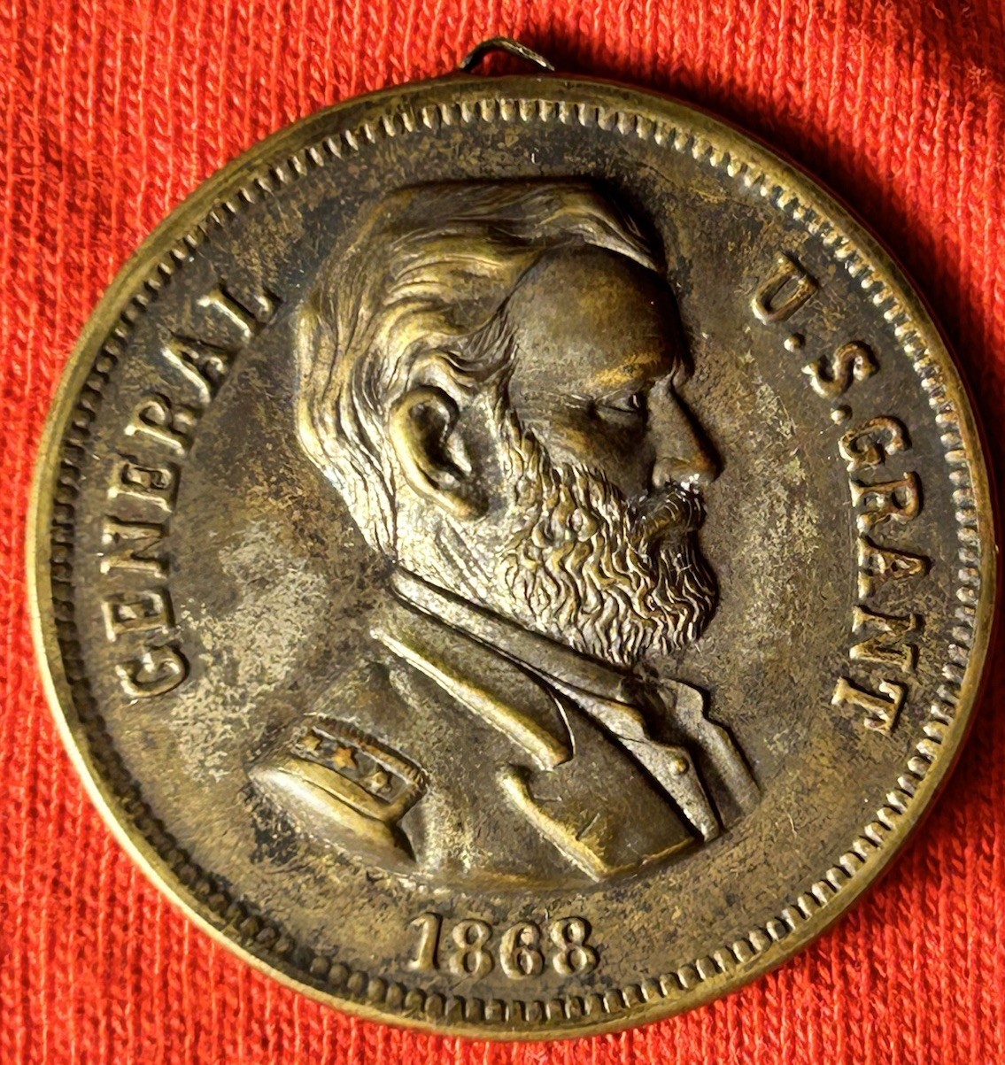 Rare Ulysses S. Grant Presidential Campaign Medal, Raised Relief