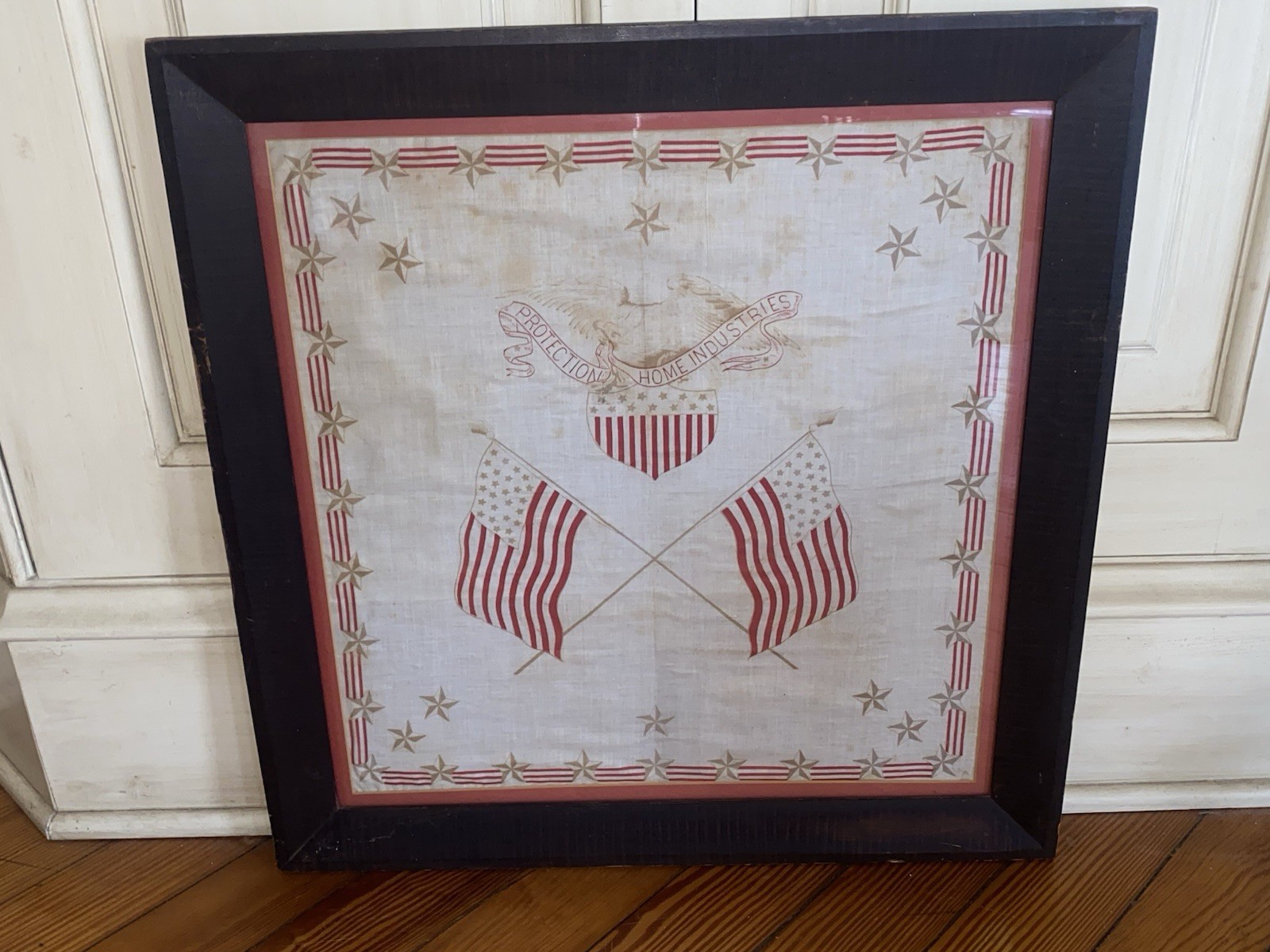 1880’s Benjamin Harrison Protection To Home Industries Handkerchief Flags Eagle
