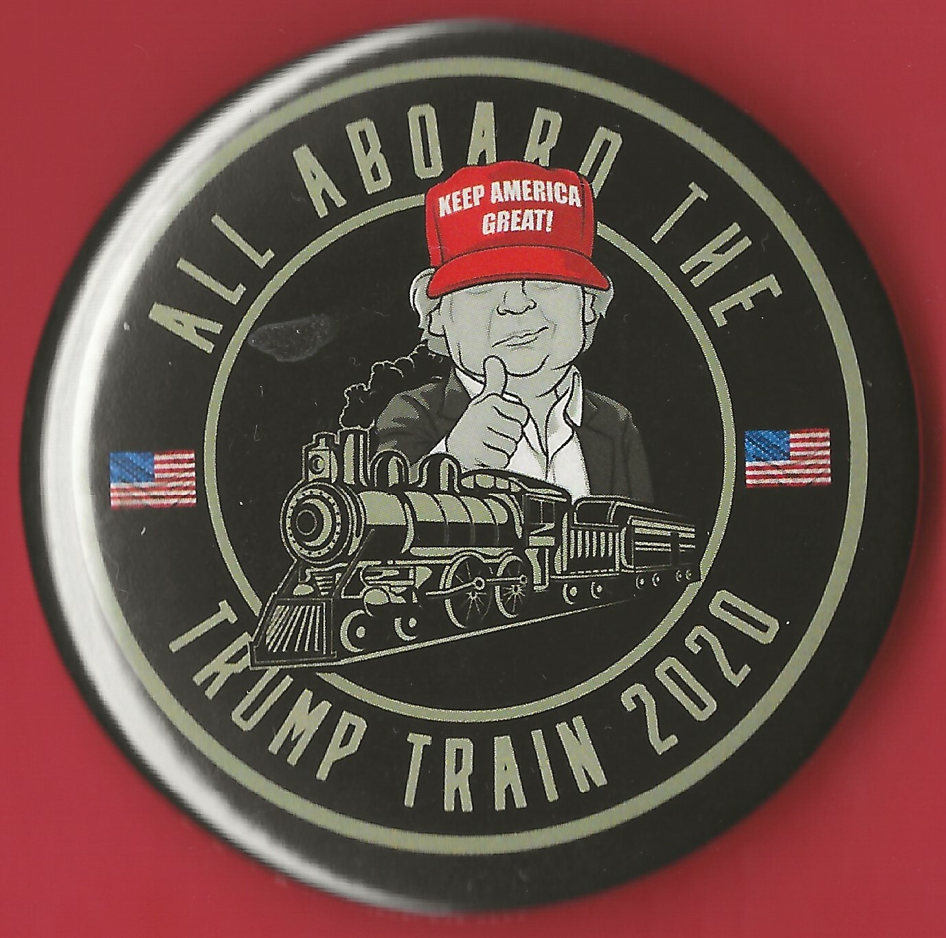 2020 Donald Trump 2.25″ / “Trump Train 2020” Presidential Campaign Button(Pin46)