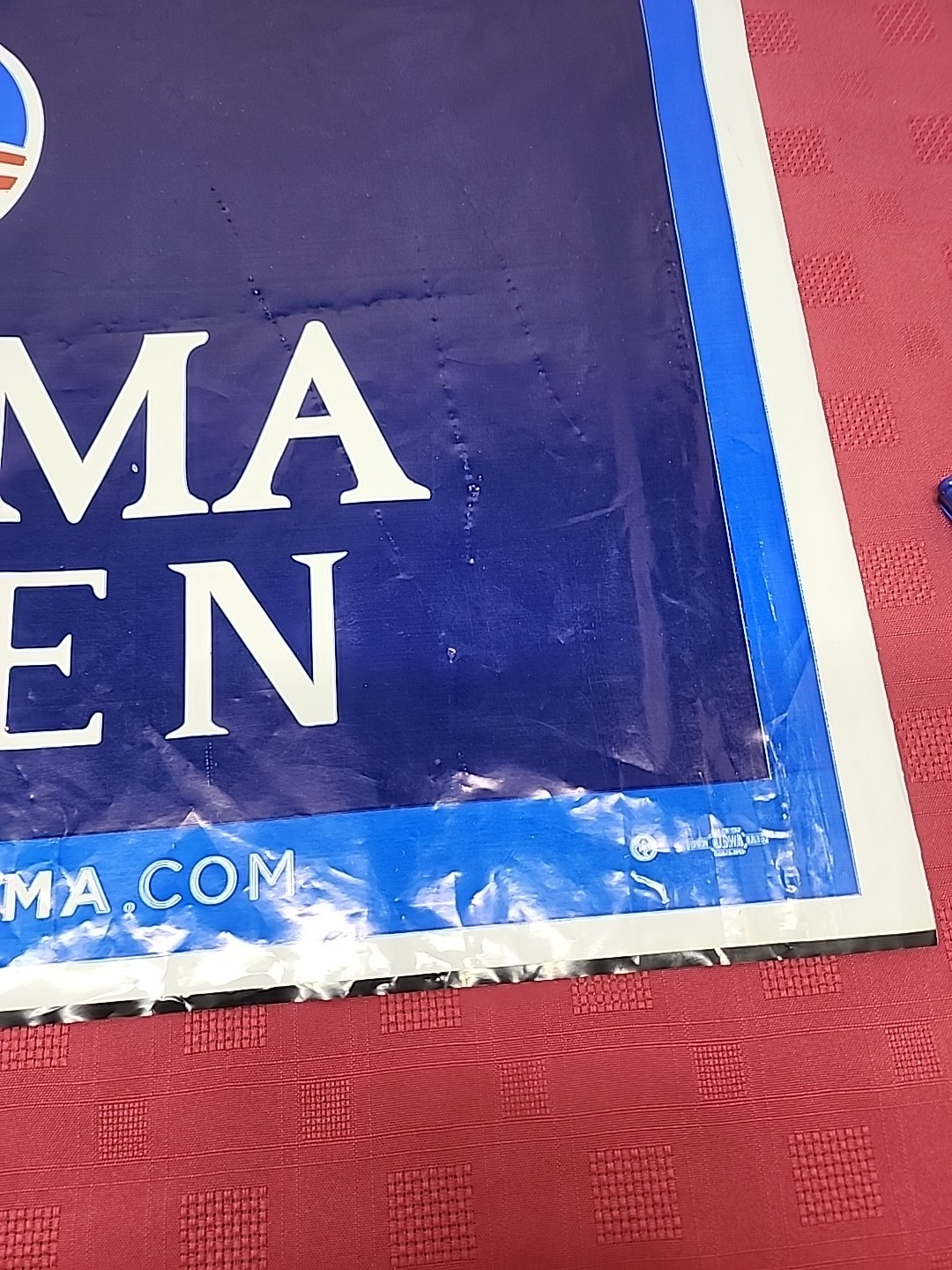 OBAMA/BIDEN Yard Sign 2008 Presidential Election Plastic Poster 2 Sided 26 X 18