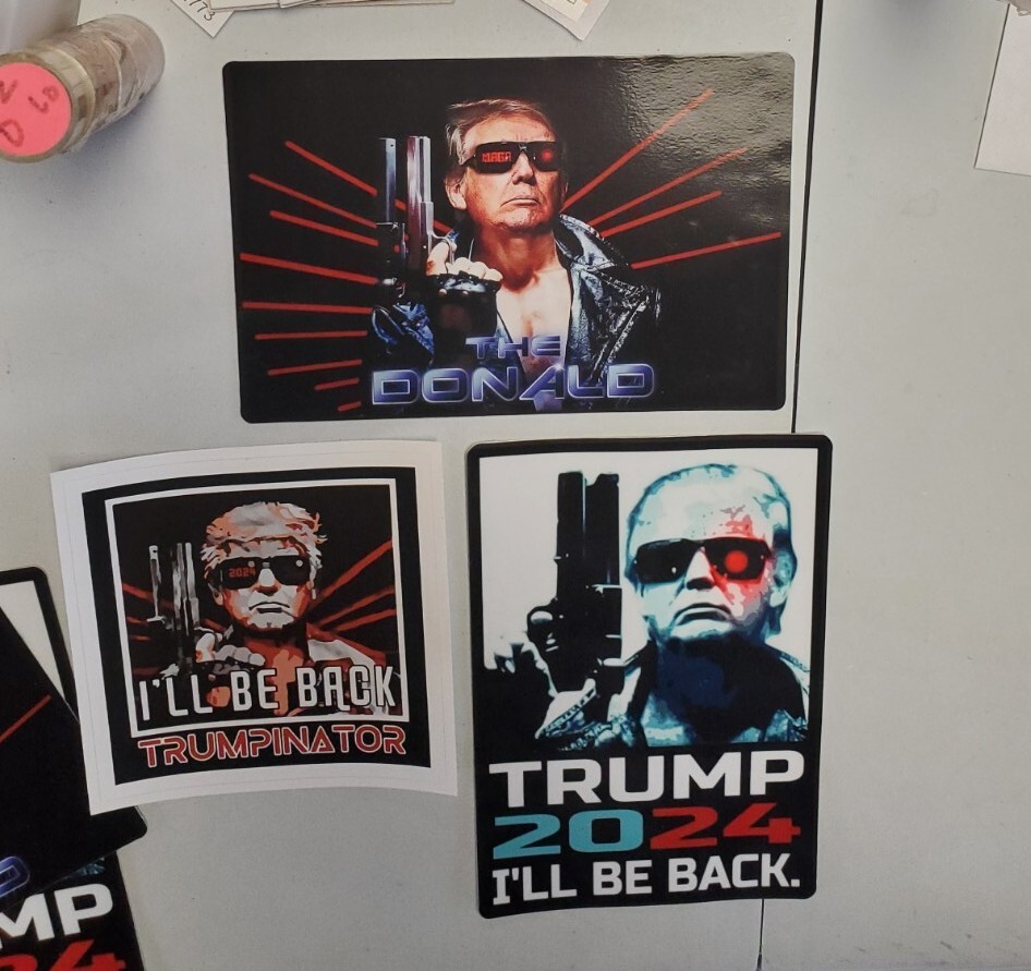TRUMP STICKERS VARIETY PACK OF THREE (3) *HEAVY DUTY* WEATHER PROOF VINYL