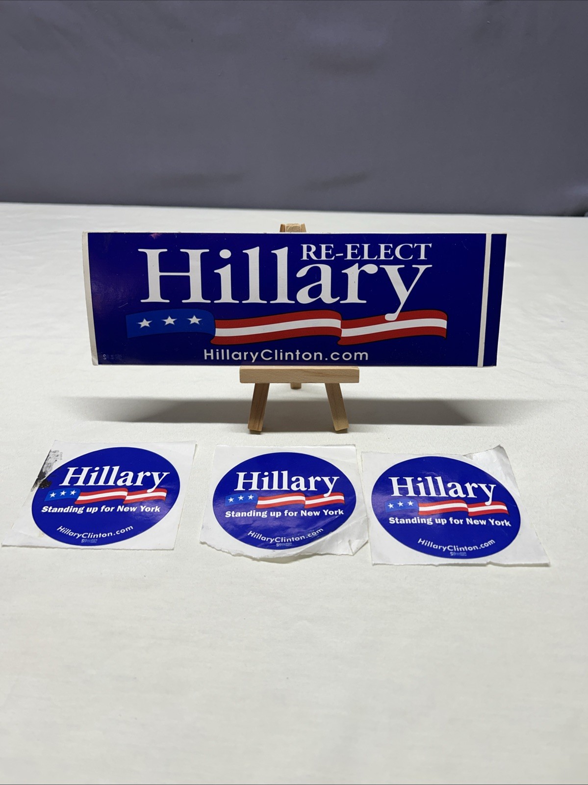 Vintage Hillary Clinton New York Campaign Stickers Senatorial Bill Monica