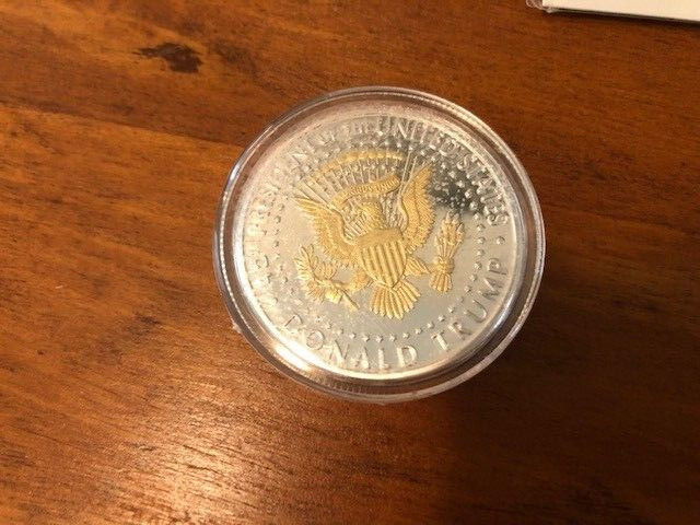 DONALD TRUMP 2020 SILVER GOLD Plated Rare Coin and OTHER STUFF!