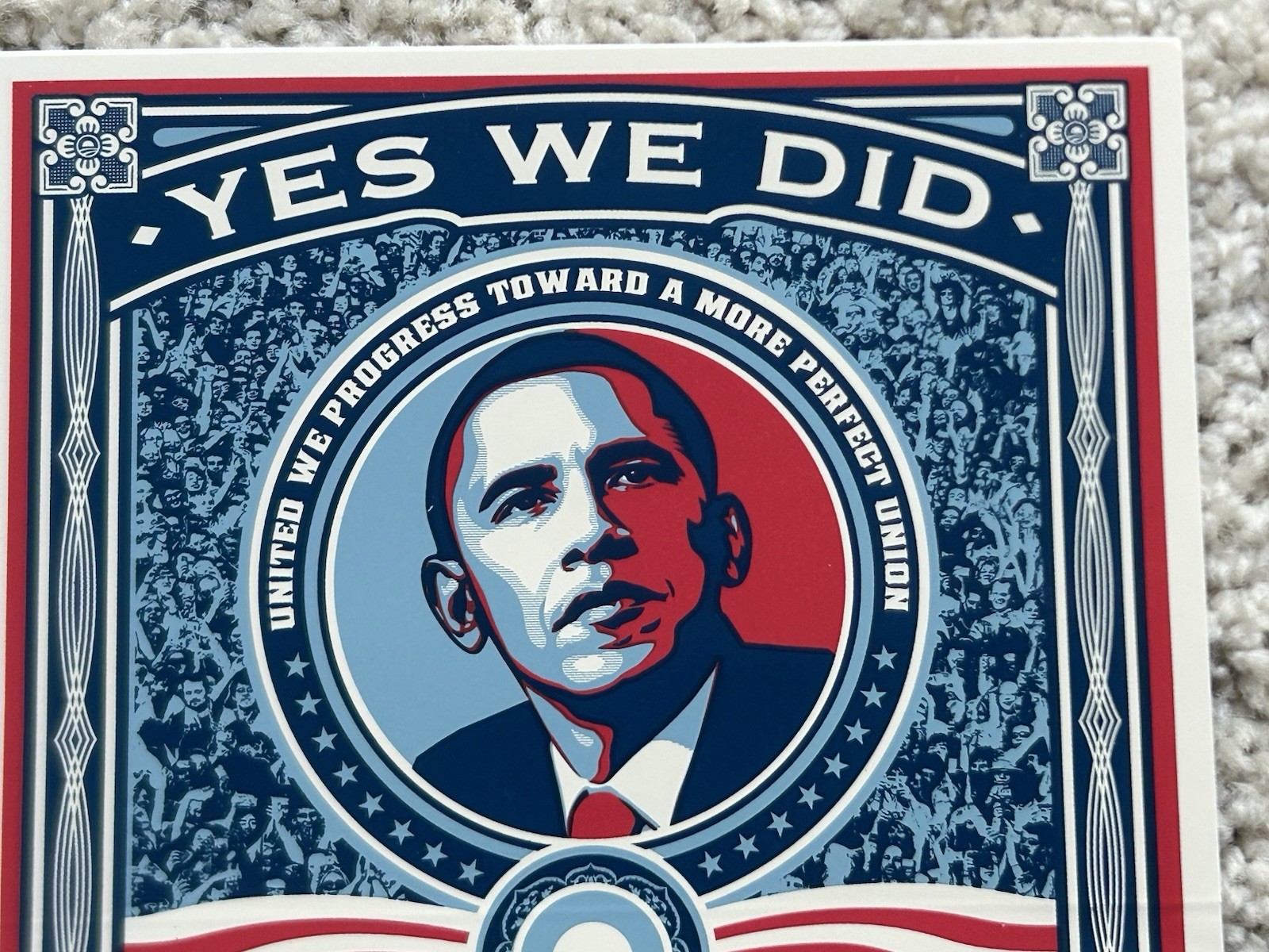 Lot Of 9 Obama Yes We Did 2008 Stickers Shepard Fairey President Political