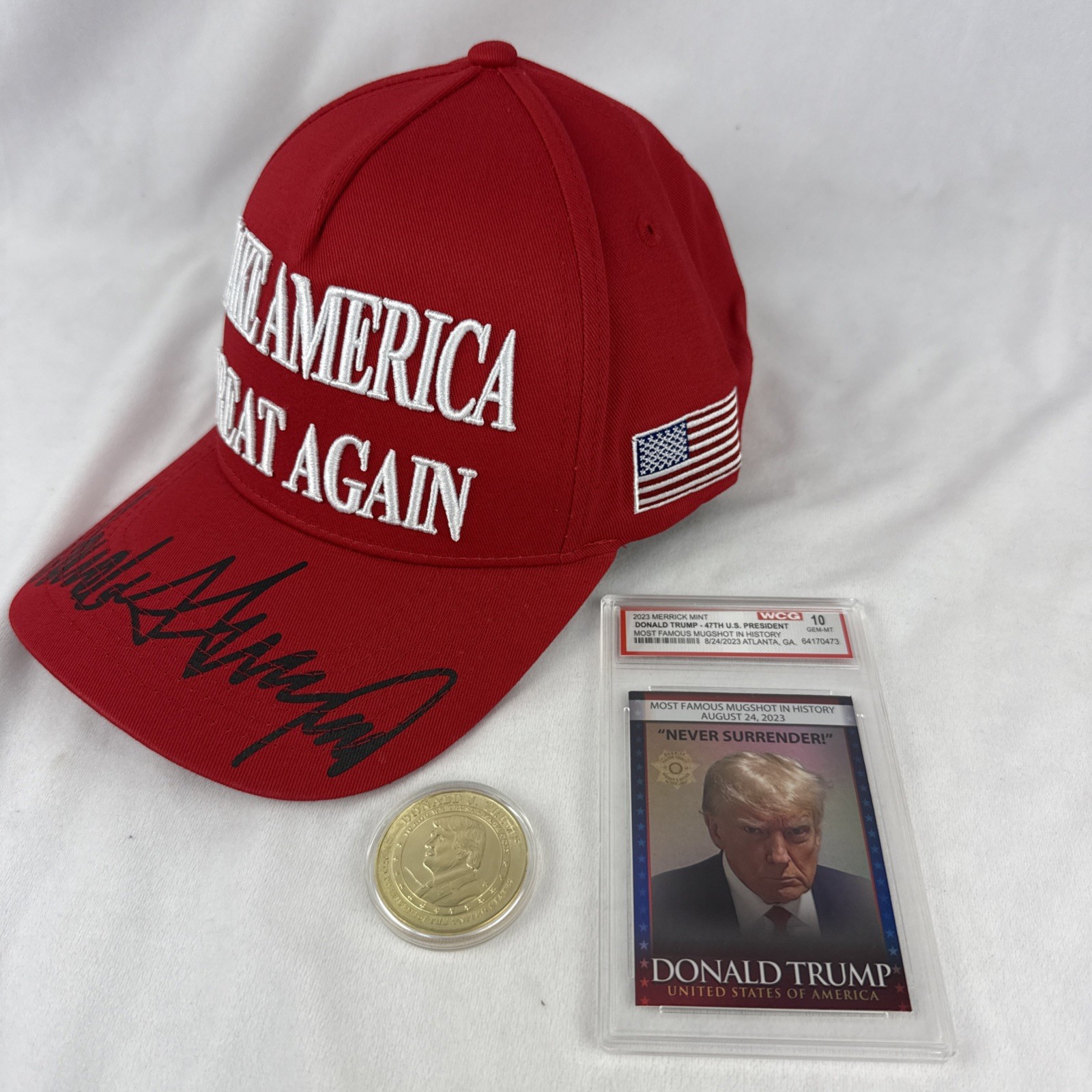 Donald Trump 2024 MAGA 47th Presidential Memorabilia Pack – Hat, Coin, & Card