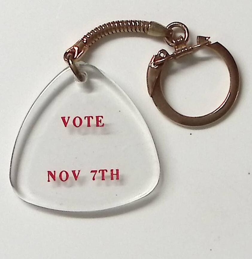 VINTAGE VOTE NOV 7th ENGRAVED PRESIDENTIAL ELECTION KEY CHAIN 1960s-70s S49X