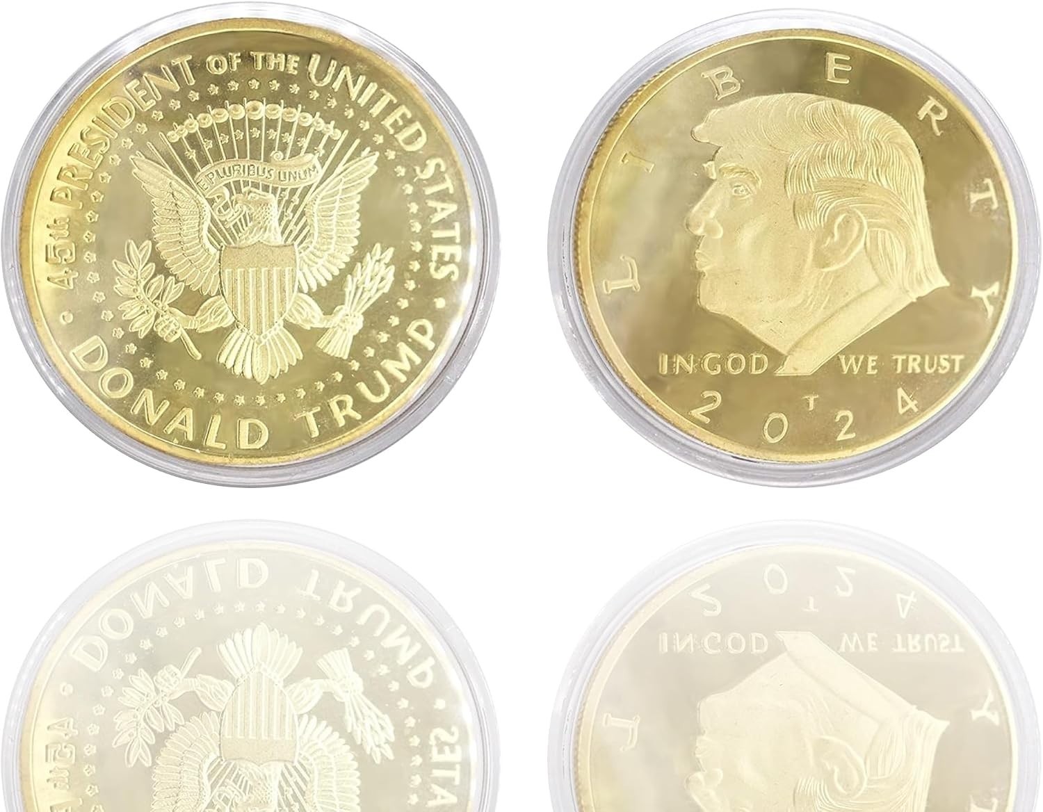 2024 Donald Trump Gold-Plated Coin with Case – Perfect Collectible for Fans
