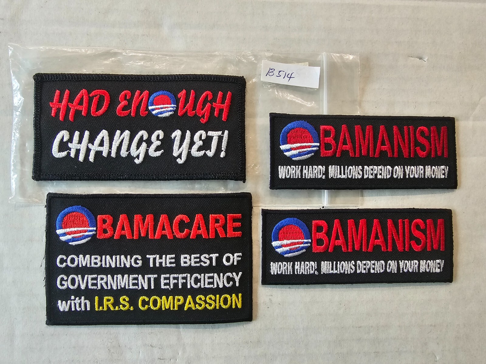PRESIDENT OBAMA ADMINISTRATION (RARE PATCHES) “IRON-ON PATCHES” LAST 4pc SET