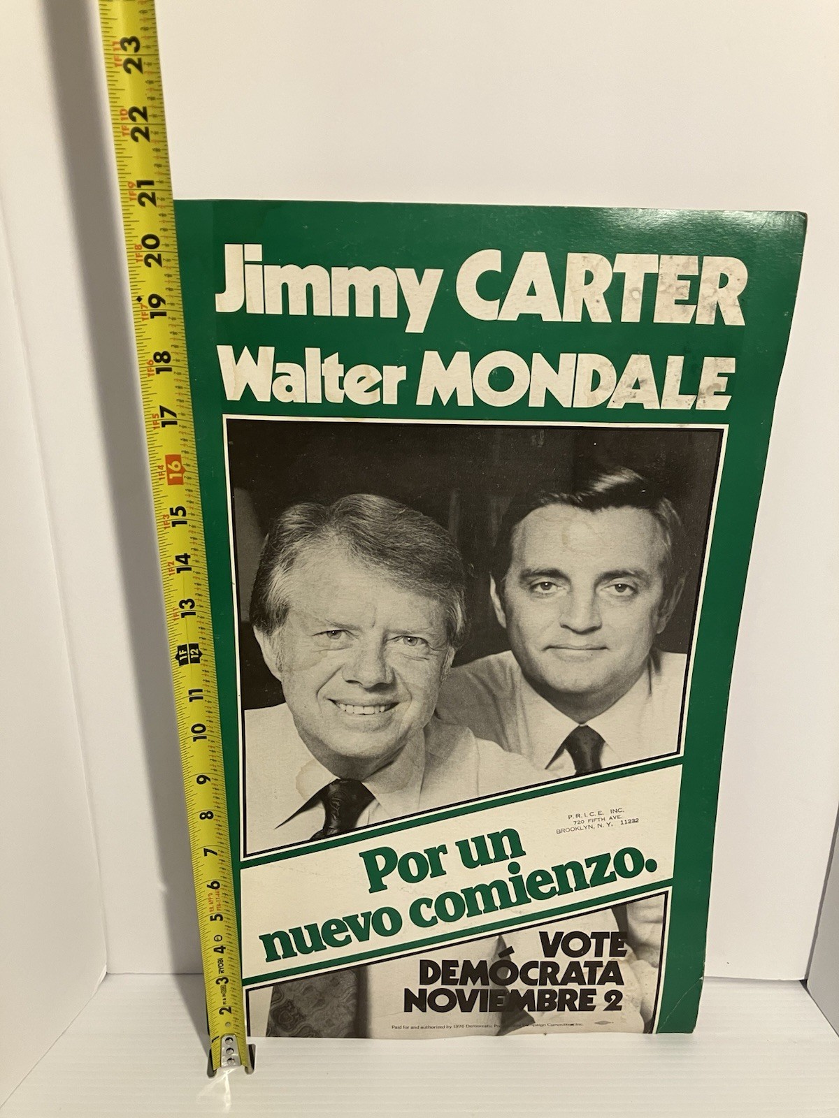 Vintage Set of Two 1976 Campaign Poster Carter/Mondale