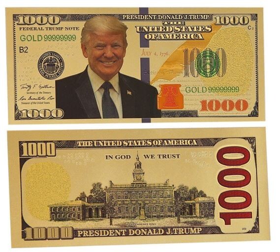(2) Donald Trump $1000 Dollar Novelty Bills