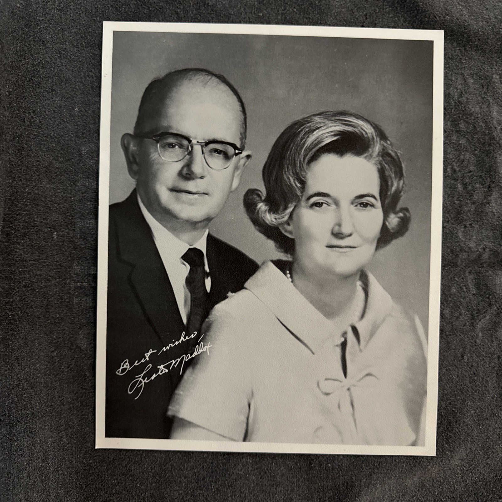 Lester Maddox & Wife 8×10 B&W facsimile autographed photo