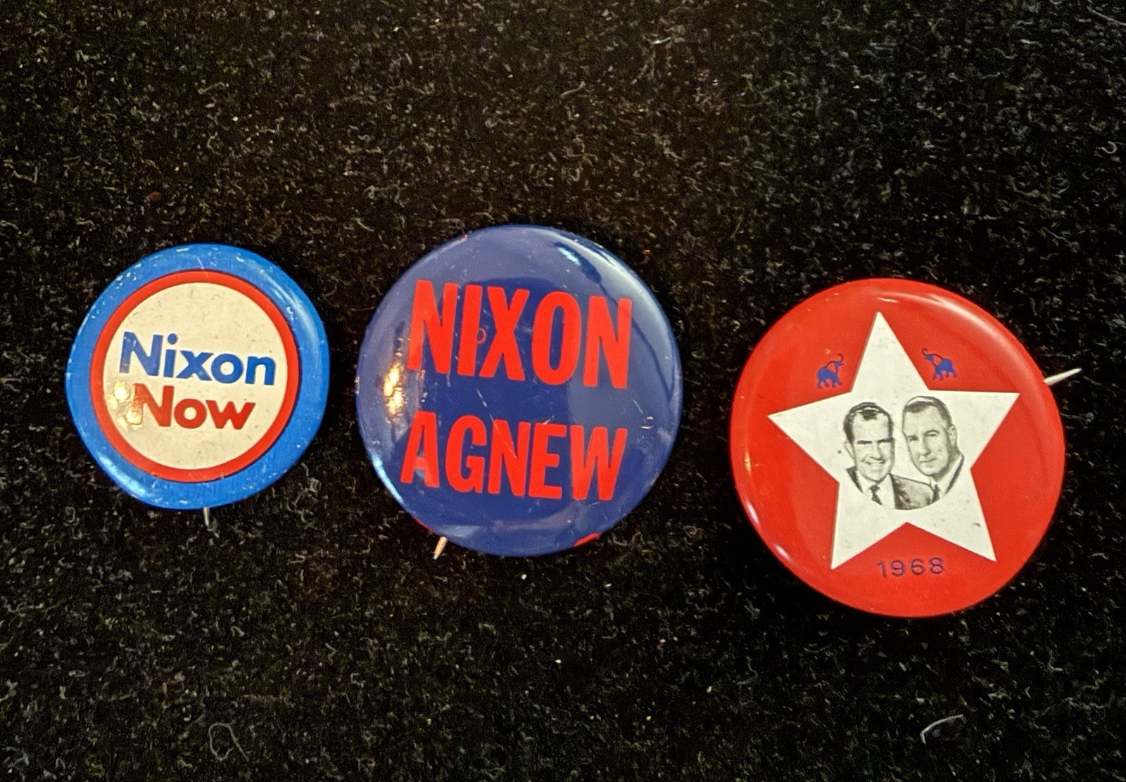Presidential Campaign Buttons – Set Of 3 – Nixon Agnew