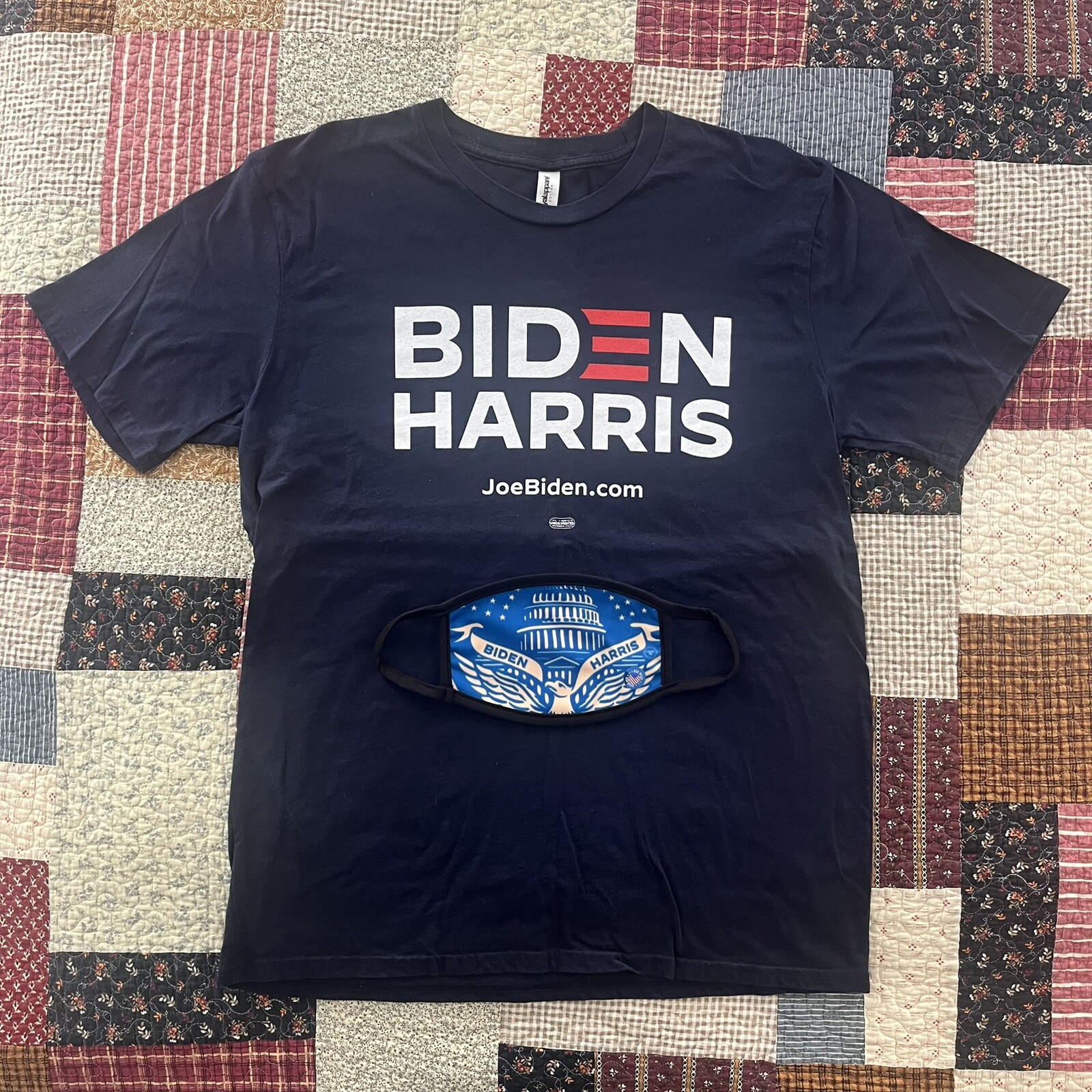 Official 2020 Biden Harris Campaign Large T-Shirt & Face Mask (BOTH Never Worn!)