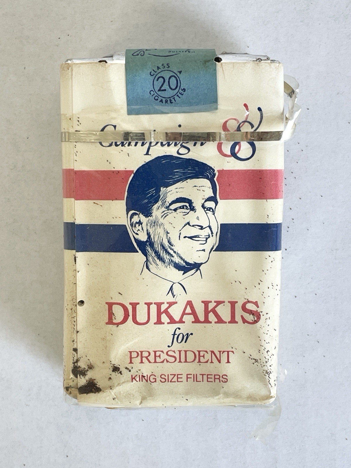 VTG Michael Dukakis 1988 Presidential Campaign Novelty Cigarette Pack Promo