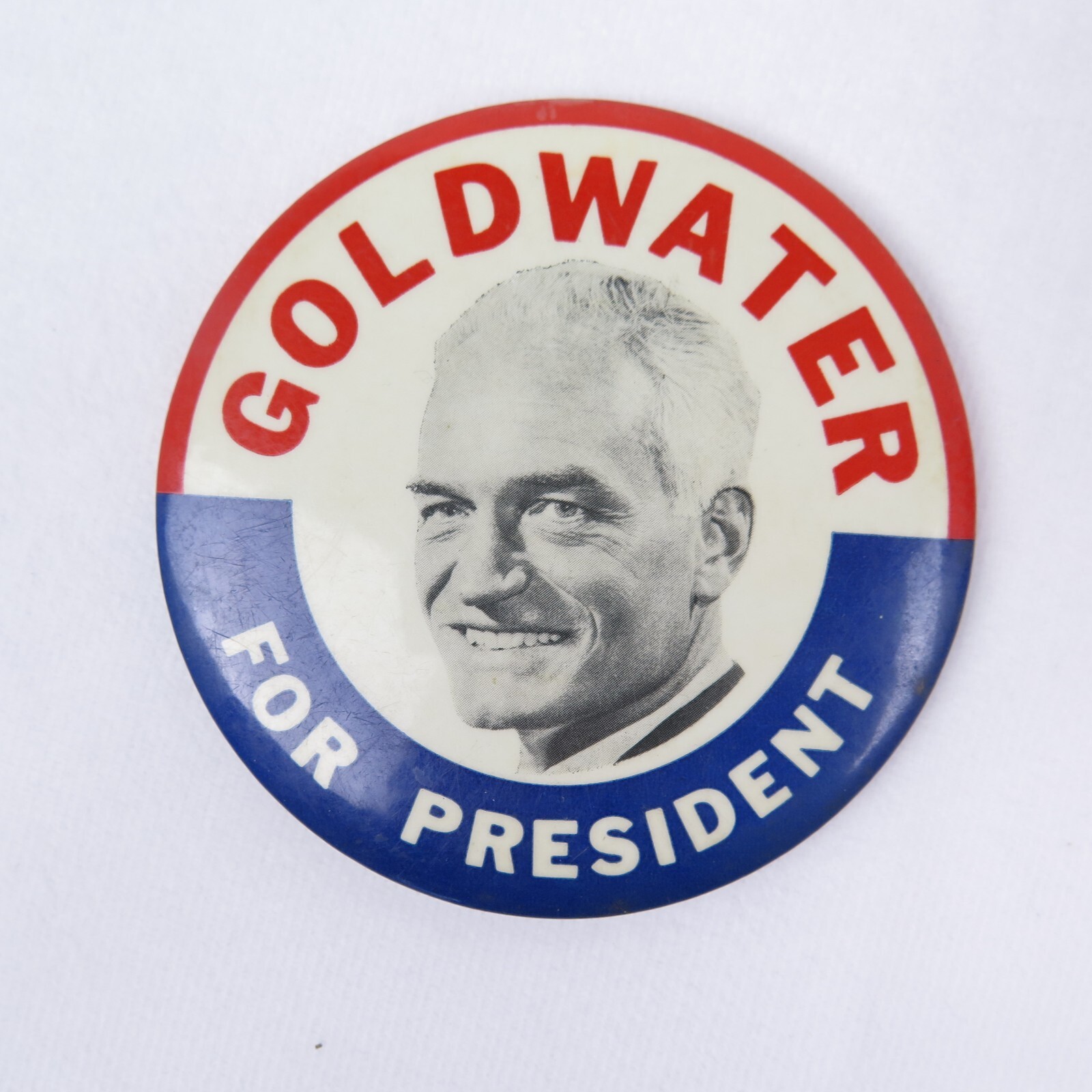 Goldwater For President Button Political Pinback 1964 Plastic & Metal Red White