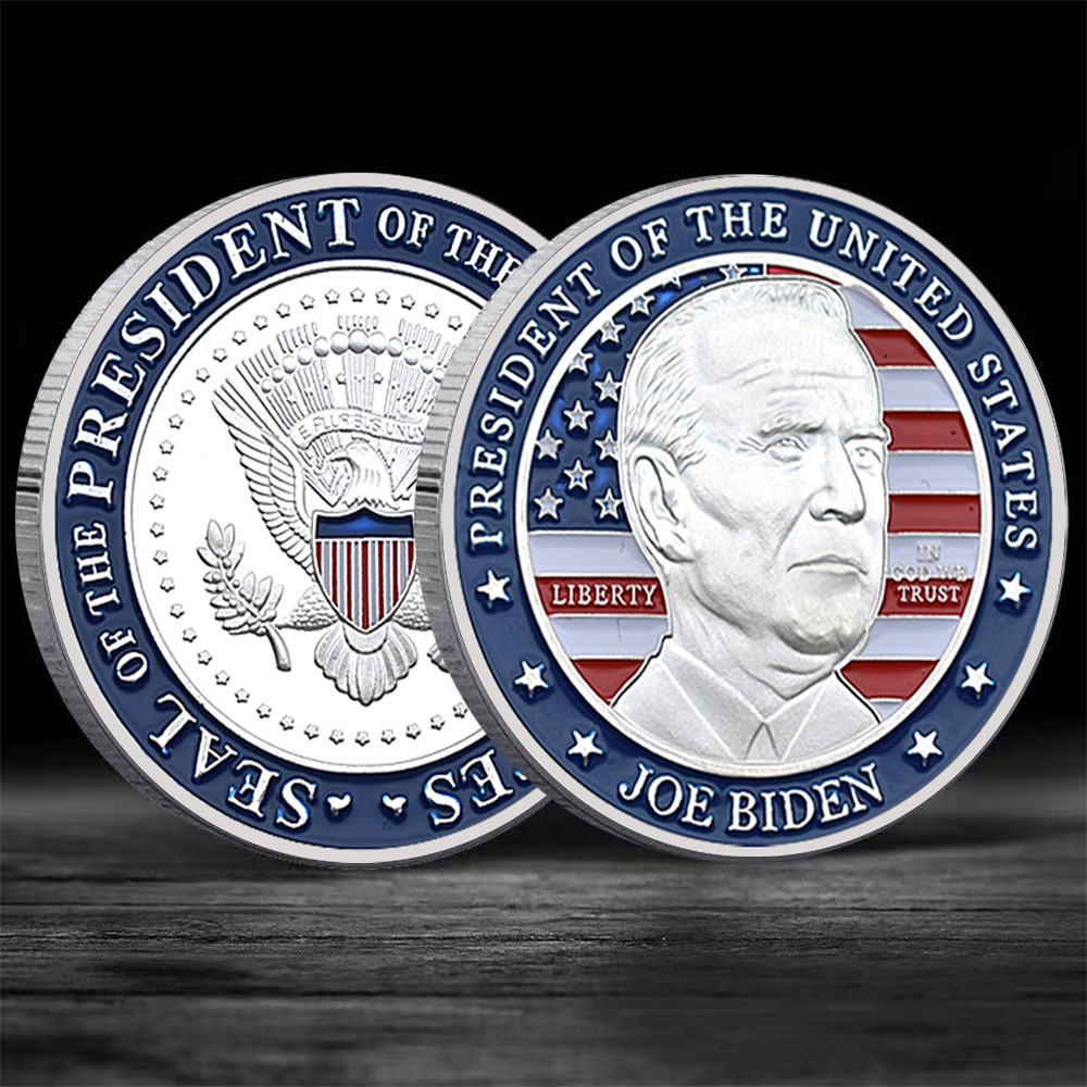 Joe Biden Silver Plated Presidential Coin US Seal & Liberty Commemorative Medal