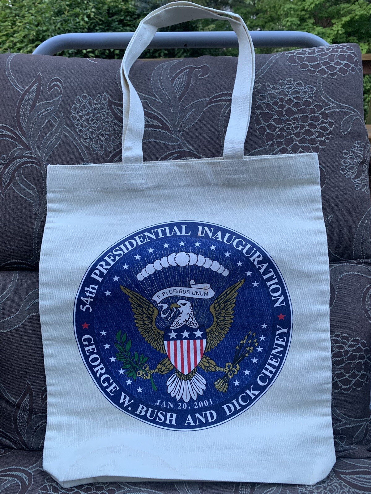Bush and Cheney Canvas Cloth Shopping Bag. January 20, 2001 Inauguration.