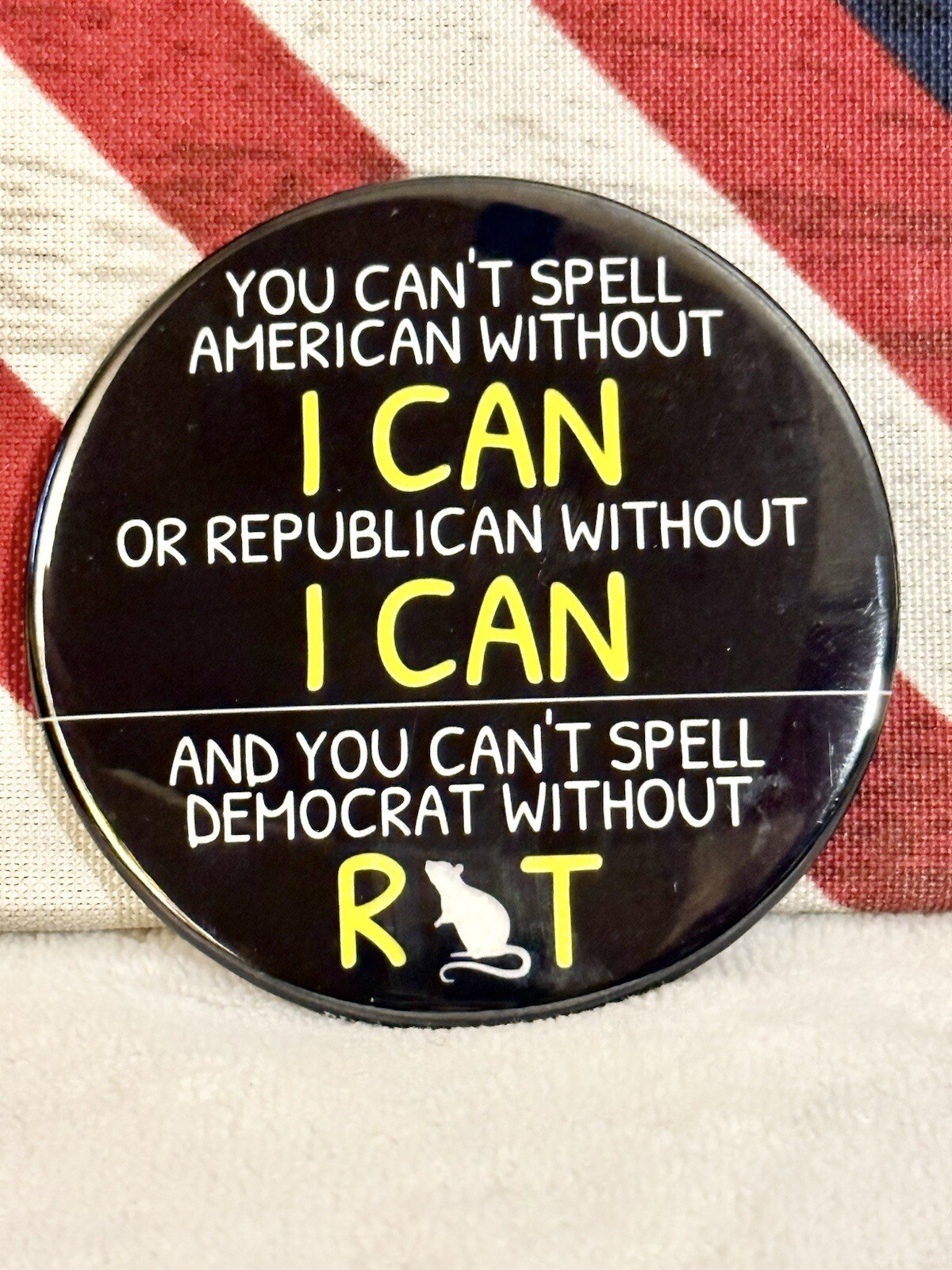Trump 2024 Anti-Democrat “Satire” Political Campaign “MAGNET BUTTON” – 3″ Round