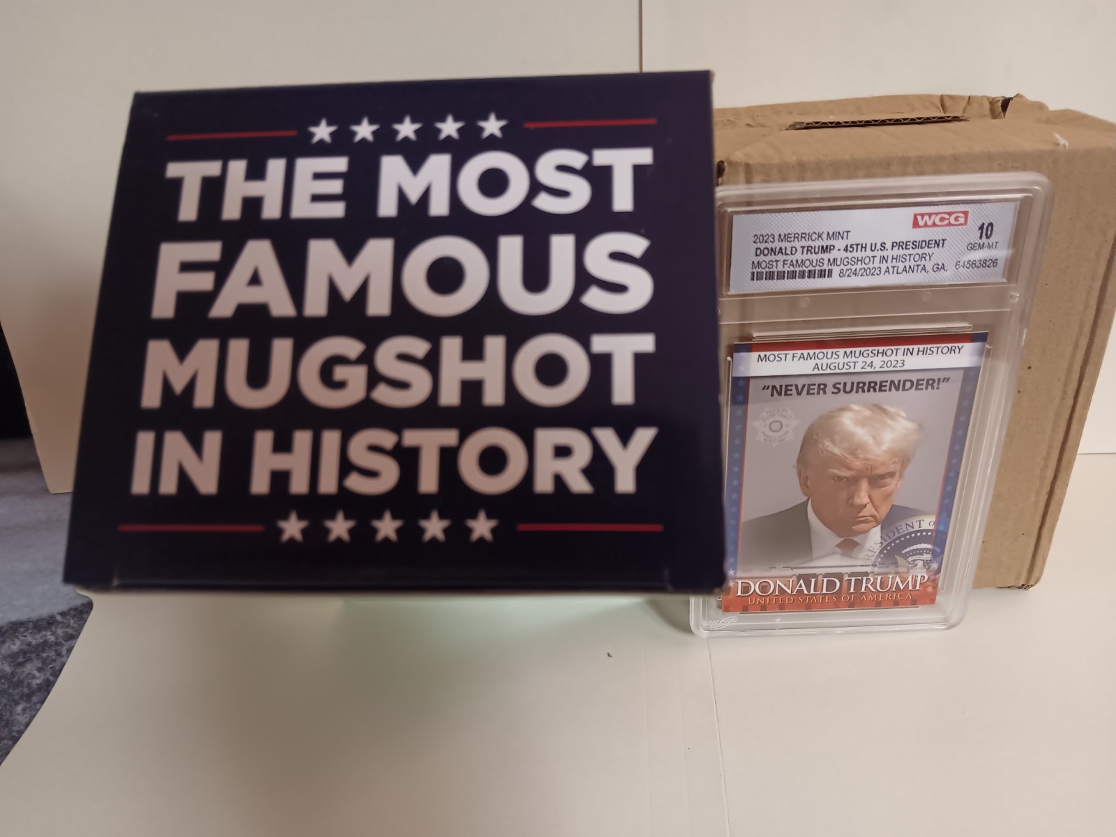Trump Mugshot Bobblehead Election Interference & Graded/Slabbed Trump Card