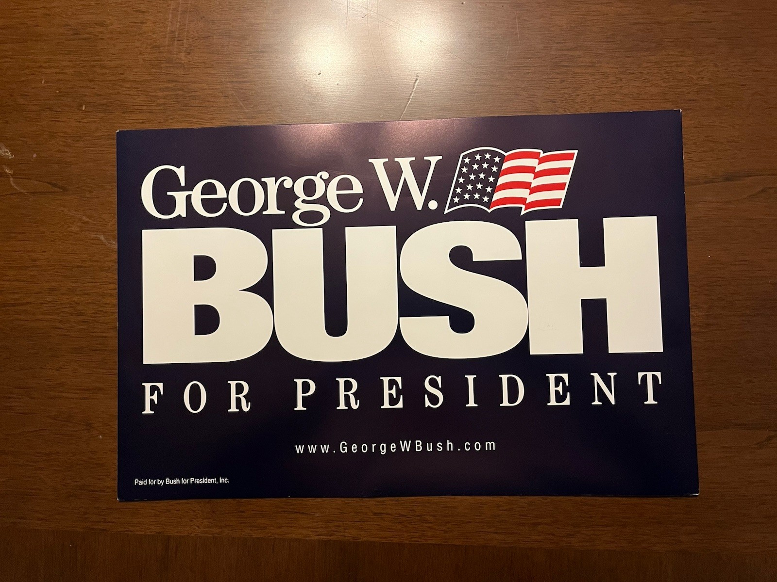 George W Bush 2000 Rally Sign
