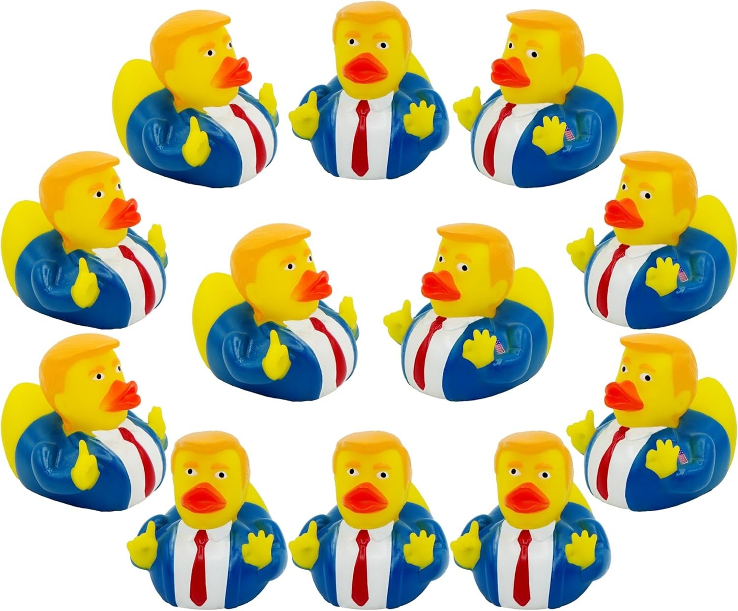12PCS Donald Trump Rubber Ducks for Jeeps – Funny Trump Gifts, Collectible Trump