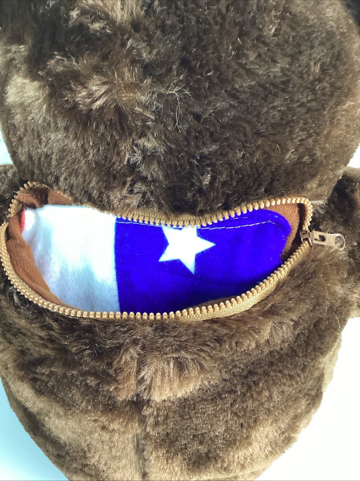 Trumpy Bear Deluxe Plush Trump Bear with Pack Away American Flag