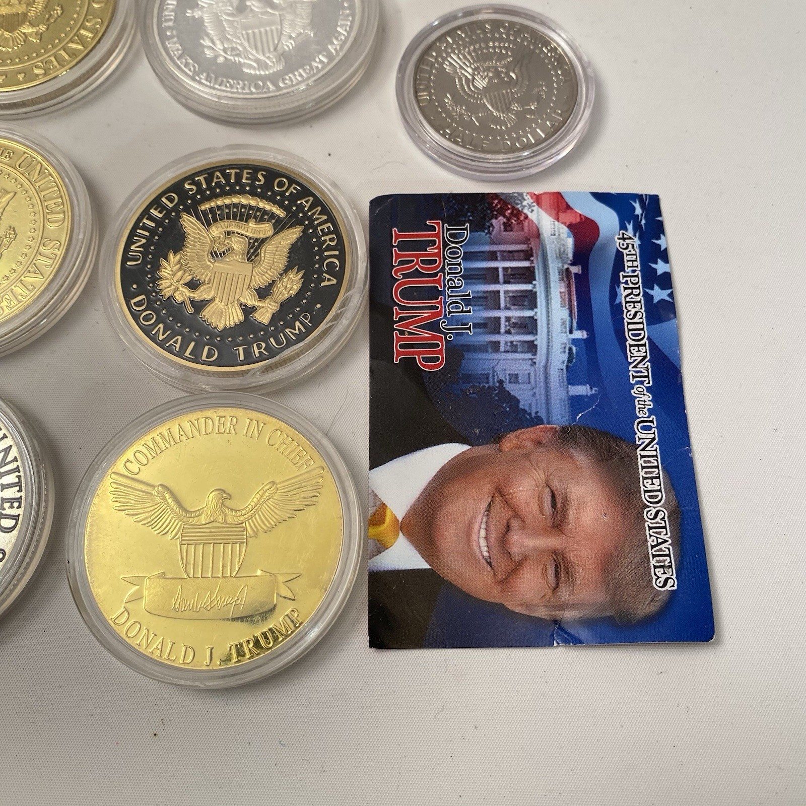 Donald Trump lot of 7 challenge coin commemorative Presidential seal Metal MAGA