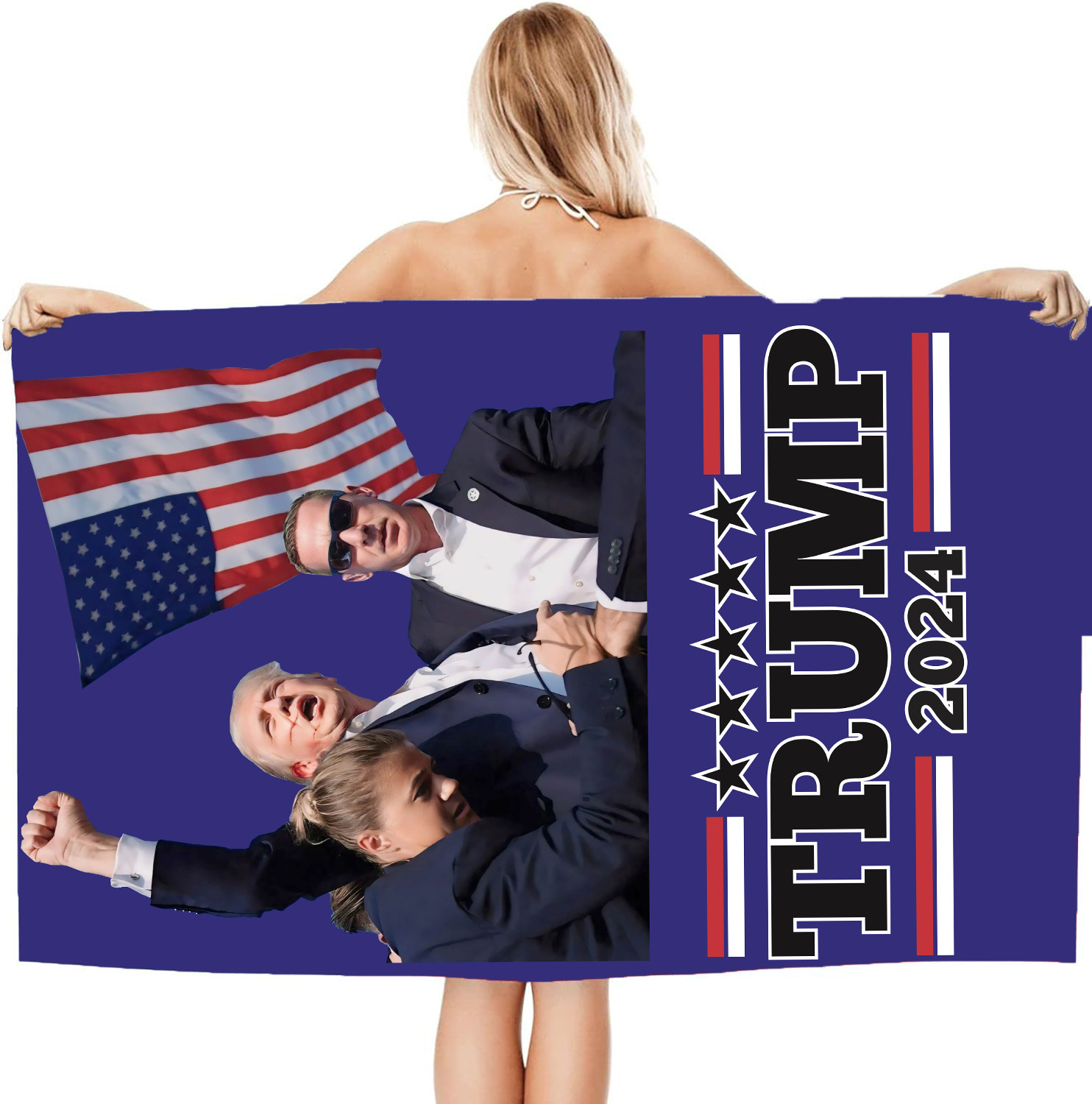 President Trump 2024 Beach Towel | Make America Great Again | Patriotic MAGA Des