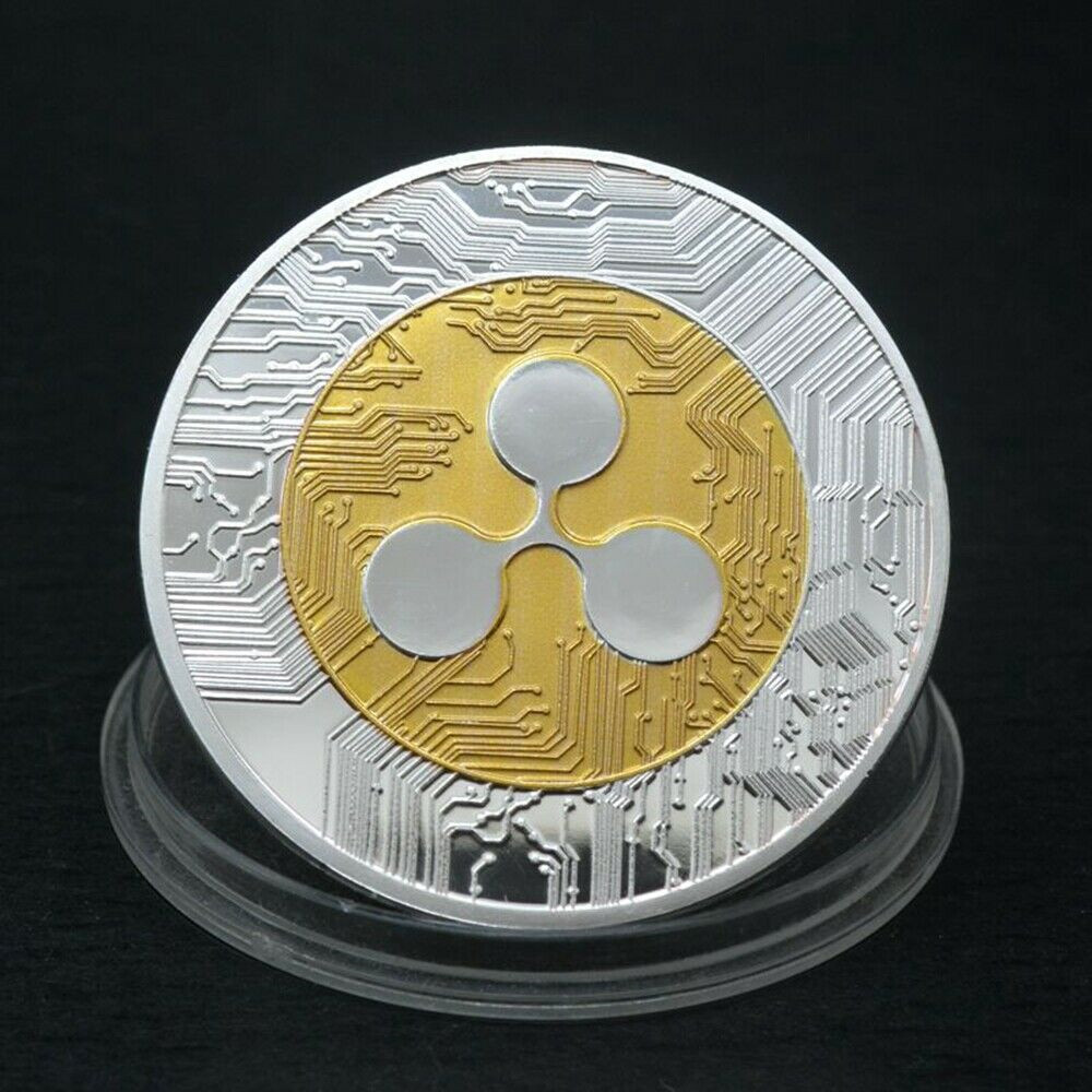 10x Coins XRP Ripple Iron Plated Collectible Crypto Coin in plastic case
