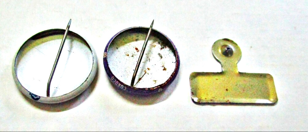 Vintage Nixon Tin Metal Campaign Button Pins Lot of Three