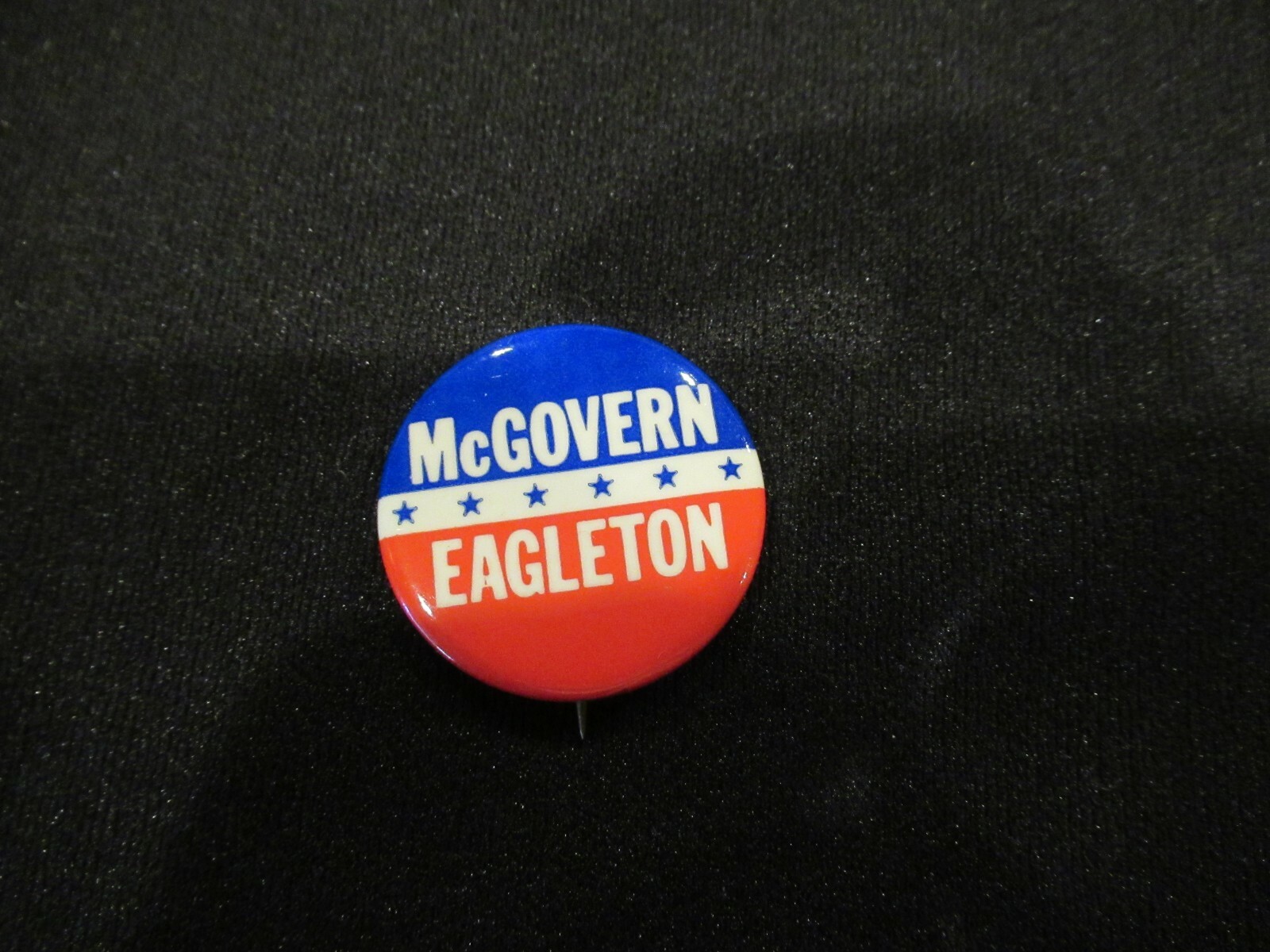 McGovern Eagleton red white and blue campaign pin, c. 1972