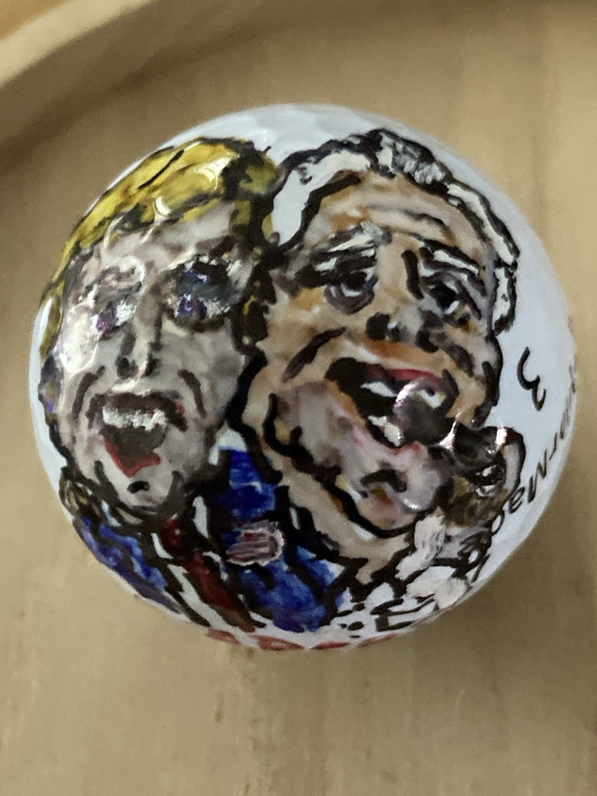 Donald Trump Archie Bunker Oh Archie TaylorMade goofyart Golf Ball By Artist RAC