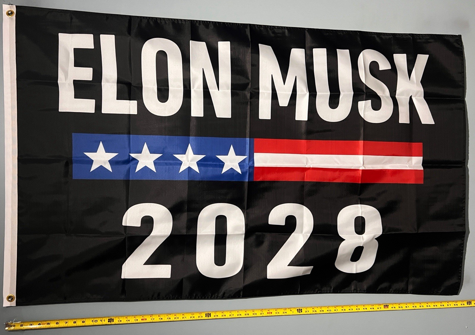 Elon Musk President 2028 FLAG FREE USA SHIP Tesla SpaceX America Sign 3×5’