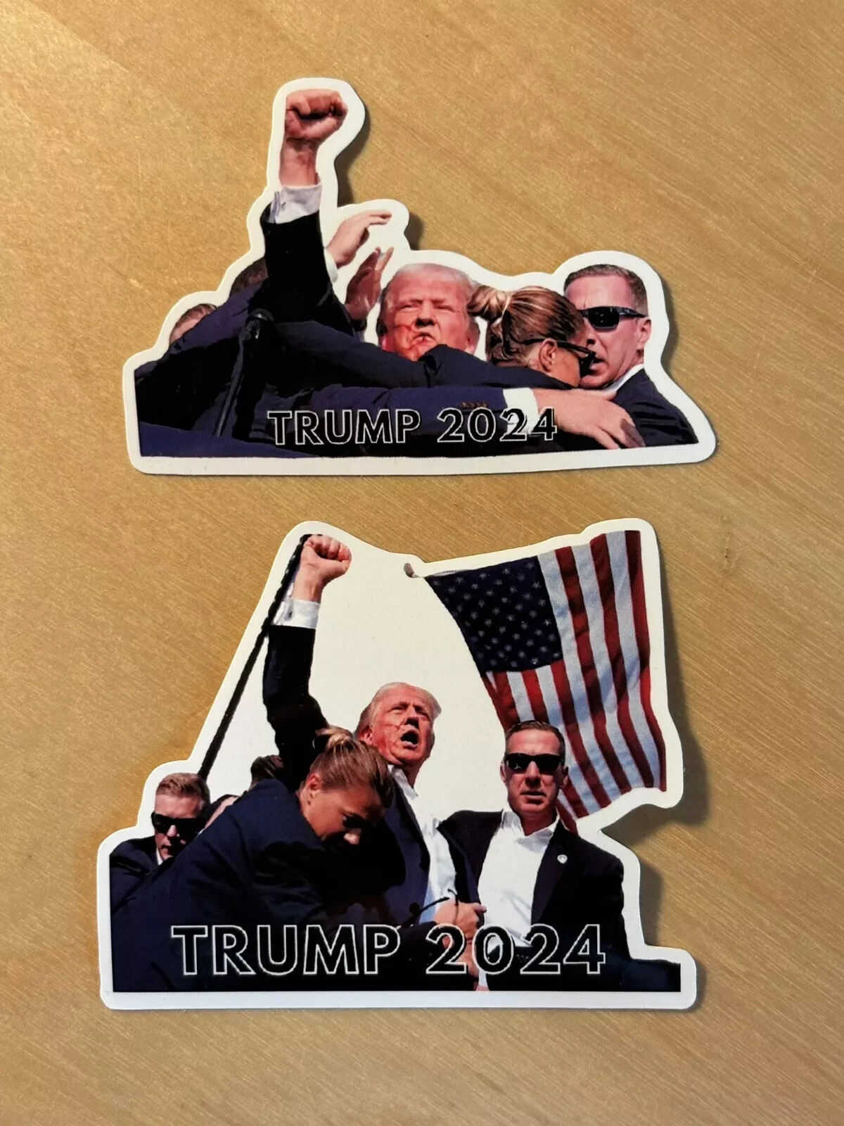 Trump 2024 Sticker 2 Pack Iconic Image Shooting Save American Donald MAGA USA
