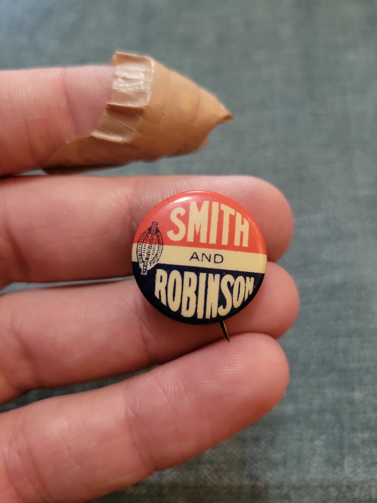 1928 Smith & Robinson Political Campaign Governor New York Election Button Pin