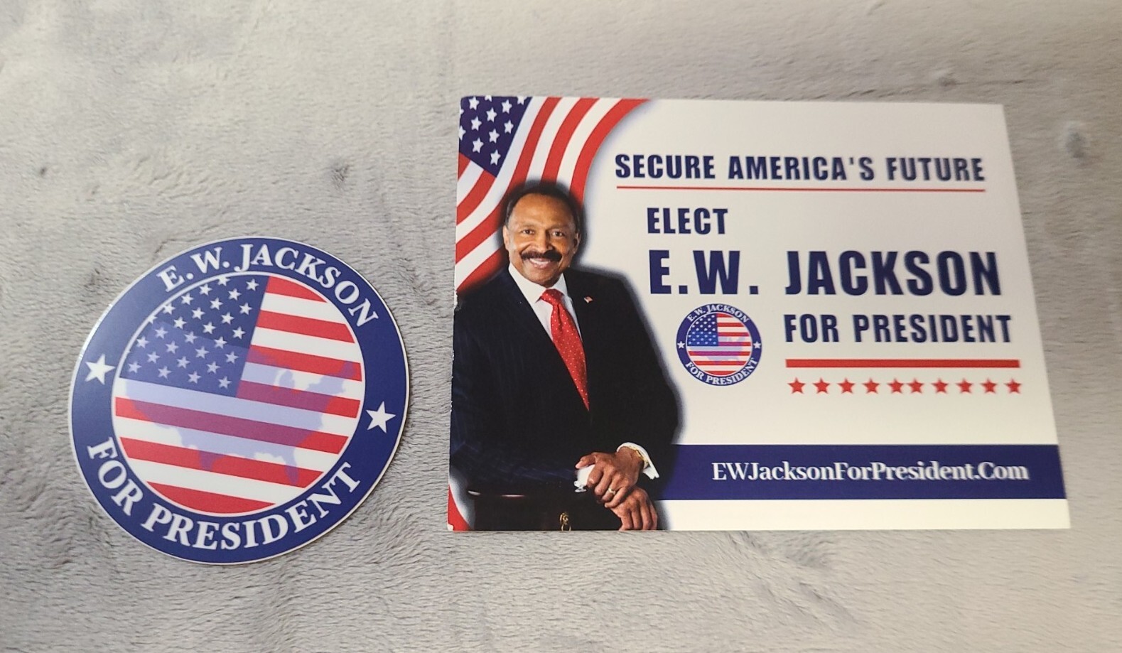 EW Jackson 2024 Presidential Candidate Fan Pack!! Rare!! Iowa Sticker & Flier