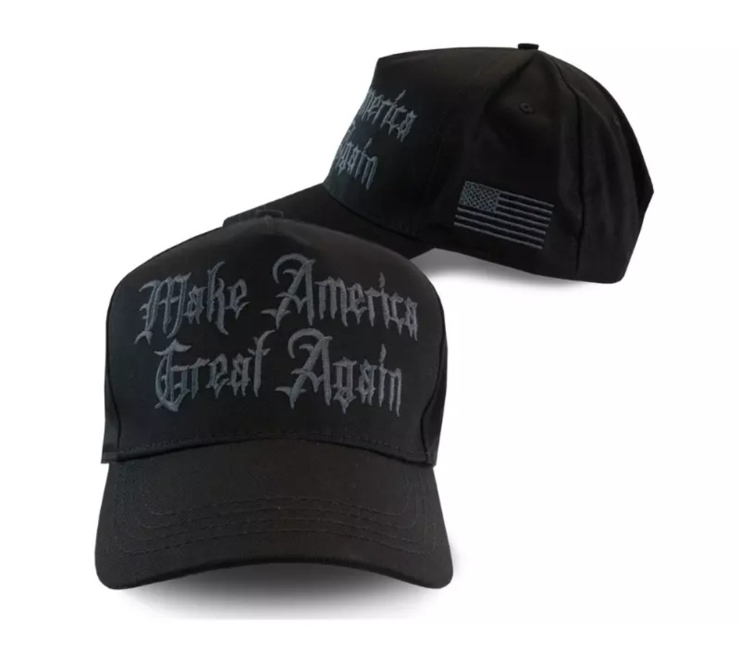 OFFICIAL Trump Black Ultra Dark MAGA Gothic Hat Cali-Fame Elon Musk Style Cap