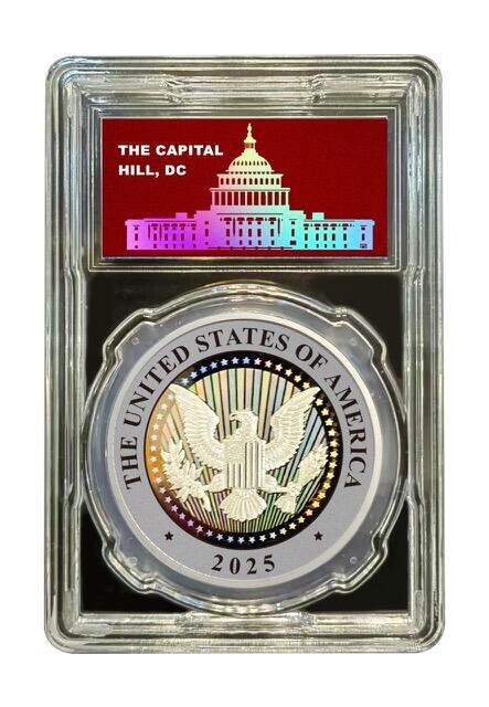 USA 2025 – 47th President Donald Trump & Vice Pres. JD Vance Silver Plated Comem