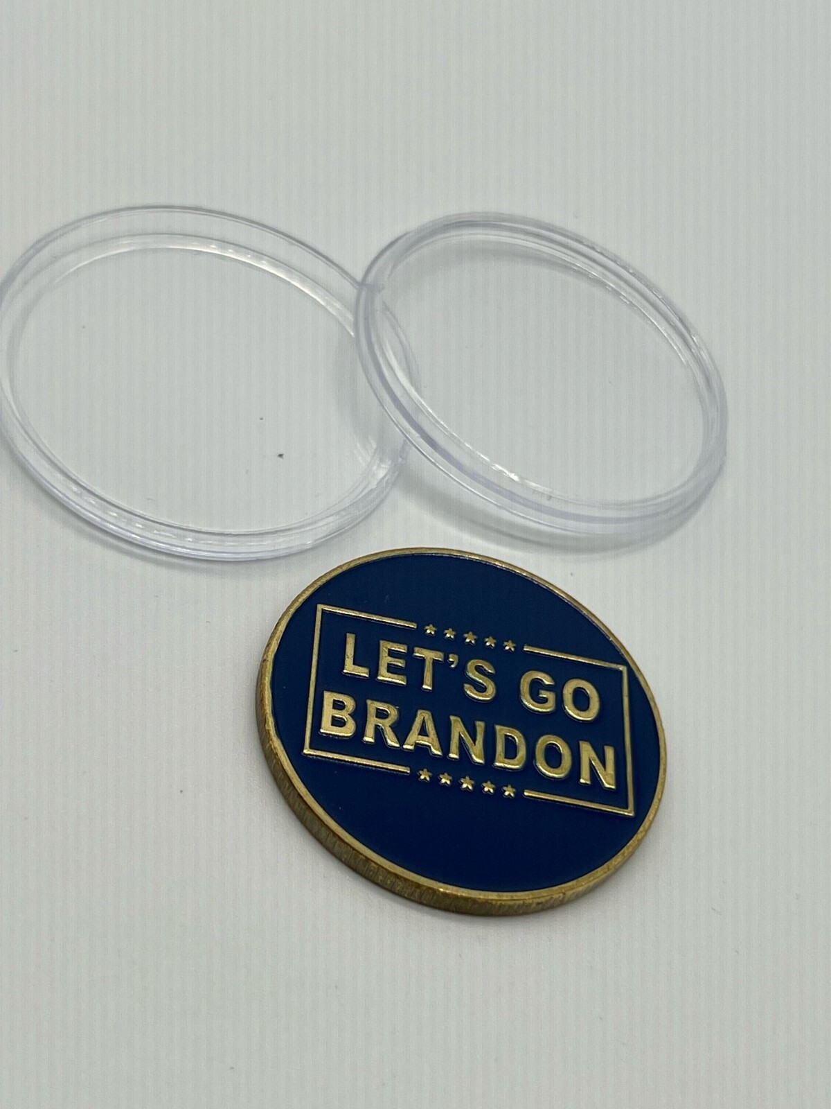 2024 Trump Coin Save America Again Gold Plated Blue Lets go Brandon Collectible