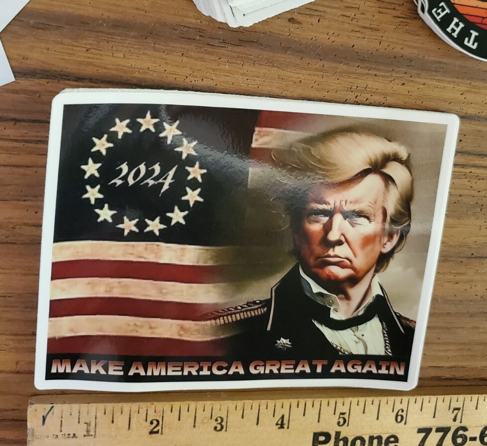 RE-ELECT TRUMP 2024 Decal MAGA PATRIOT 1776 WORLDWIDE 🌐 SHIPPING