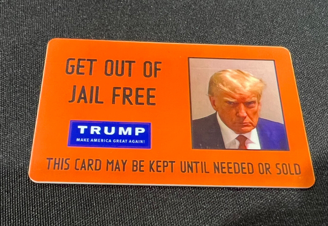 Donald Trump LOT OF 15 GET OUT OF JAIL FREE ID Card Plastic ID Fulton Mugshot