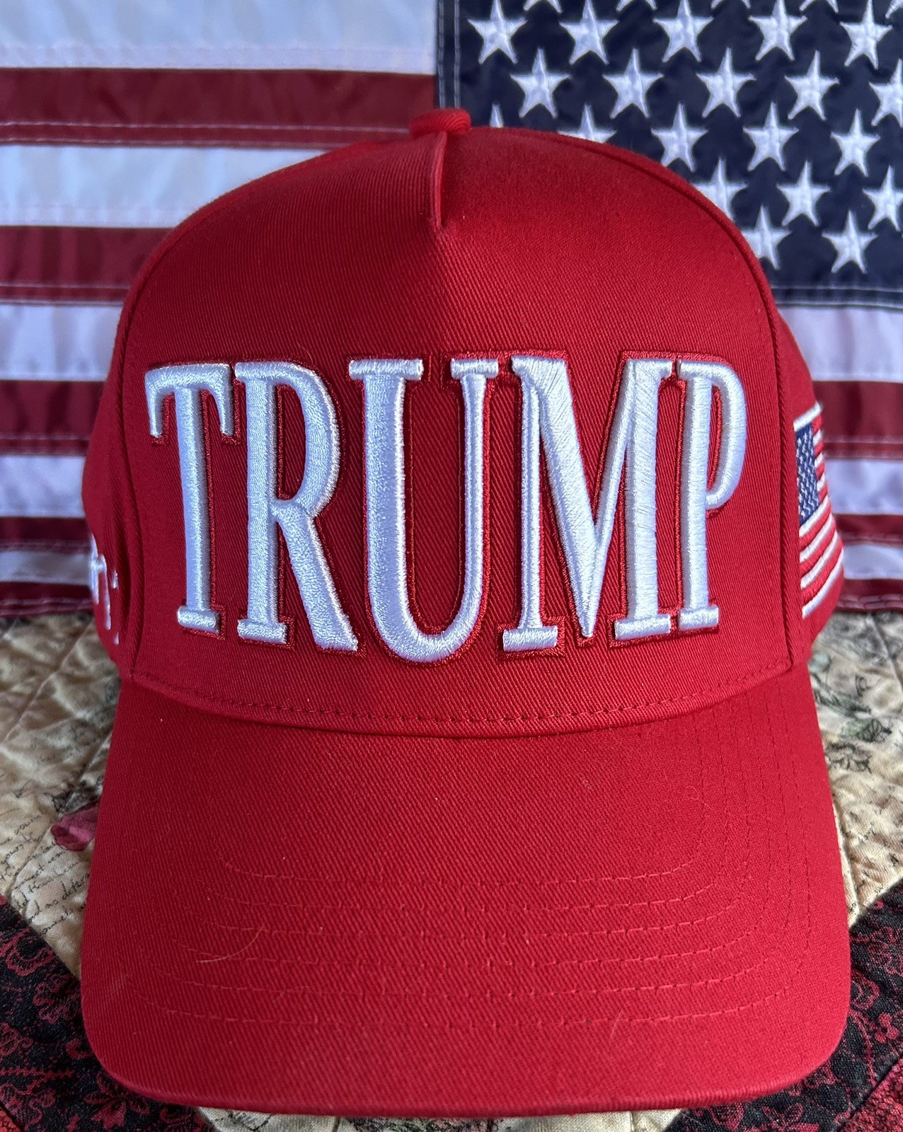 Rare Official Donald Trump Bold TRUMP Red Cap USA 45-47 HAT New Authentic!