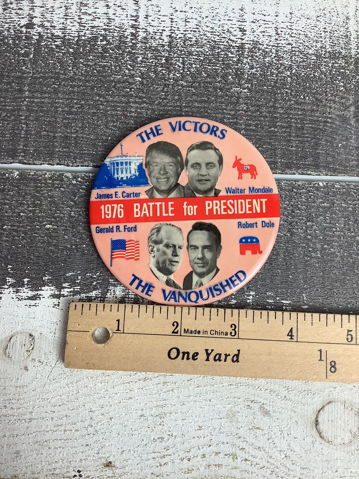Rare Vintage Jimmy Carter Battle for President Campaign Button