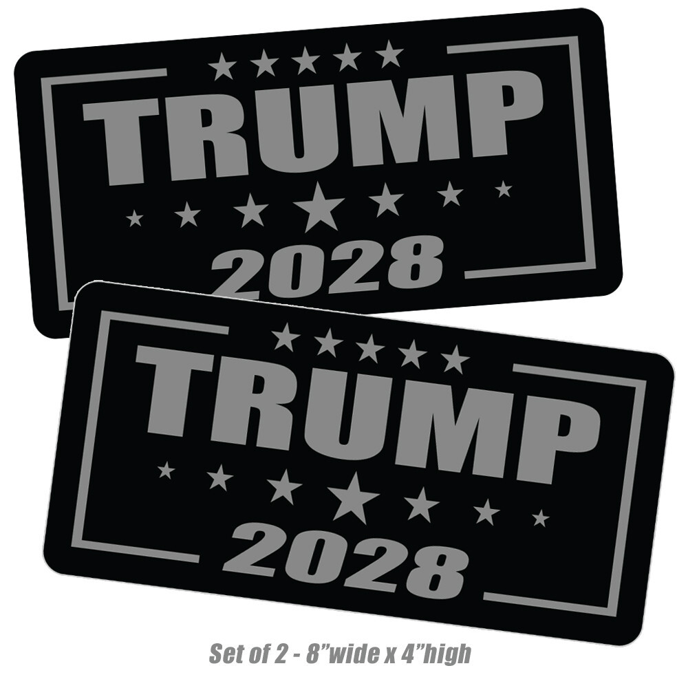 Trump 2028 bumper stickers dark American President election sticker vinyl 2pk