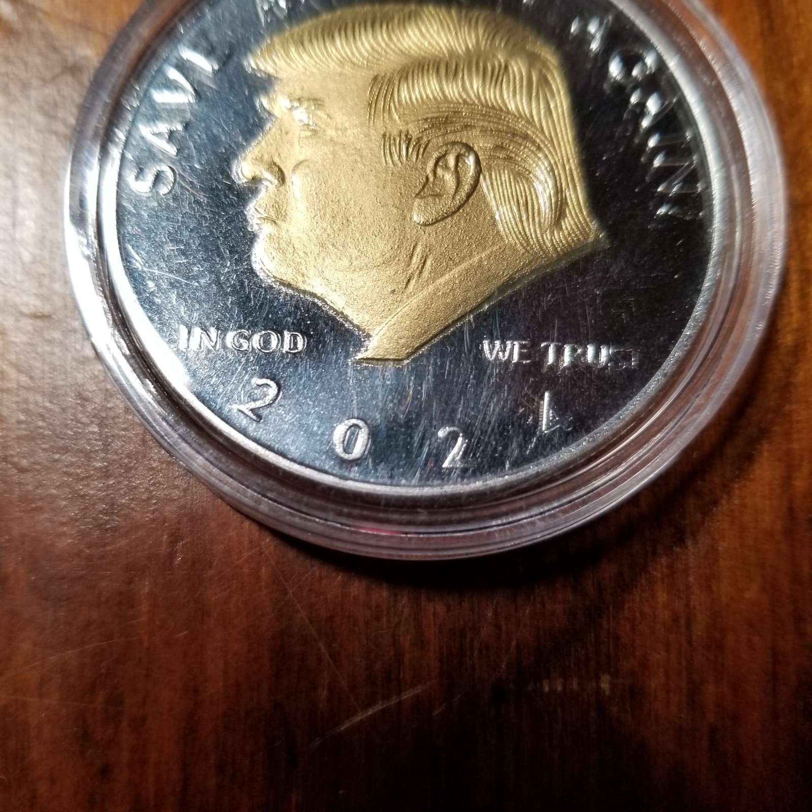 President Donald Trump Save America Again 2024 Silver Gold Plated Coin ACK